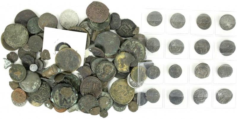 Lots antiker Münzen, Allgemein
Schachtel mit ca. 130 Münzen und Fragmenten. Kelt...