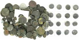 Lots antiker Münzen, Allgemein
Schachtel mit ca. 130 Münzen und Fragmenten. Kelten (donaukeltische Tetradrachme und gallischer Quinar), Griechen (u.a....