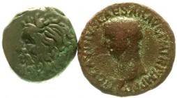 Lots antiker Münzen, Allgemein
2 Bronzemünzen: Olbia AE 22 mm und Claudius As. fast sehr schön und schön