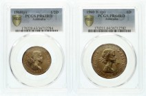 Ausländische Münzen und Medaillen, Australien, Elisabeth II., seit 1952
1/2 und 1 Penny 1960, Känguruh. Jeweils im PCGS-Blister mit Grading PR 63RD un...
