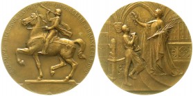 Ausländische Münzen und Medaillen, Belgien, Albert I., 1909-1934
Bronzemedaille 1910 von Devreese. Prämie der Weltausstellung in Brüssel. 70 mm. vorzü...