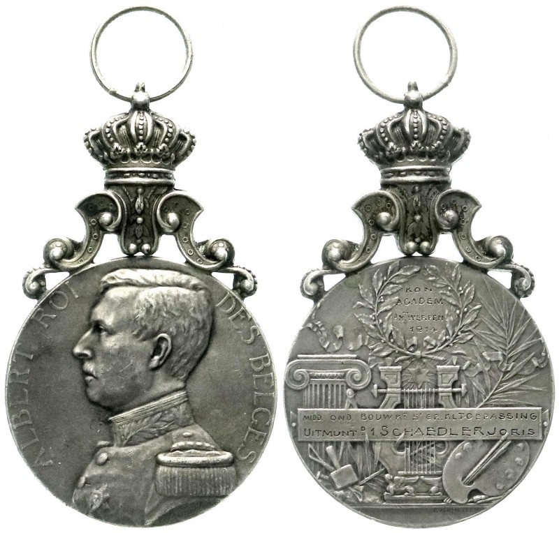 Ausländische Münzen und Medaillen, Belgien, Albert I., 1909-1934
Tragbare Silber...