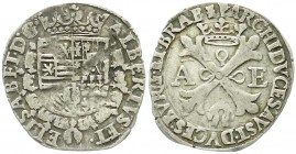 Ausländische Münzen und Medaillen, Belgien-Brabant, Albert und Isabella, 1598-1621
Real (1/8 Patagon) o.J. Antwerpen. sehr schön
