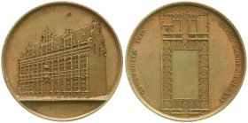 Ausländische Münzen und Medaillen, Belgien-Tournai, Medaillen
Bronzemedaille o.J.(um 1850) von Wiener. Ansicht des Rathauses (konstruiert 1610). 51 mm...