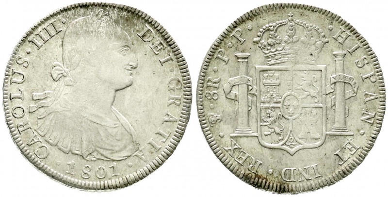Ausländische Münzen und Medaillen, Bolivien, Carlos IV., 1788-1808
8 Reales 1801...
