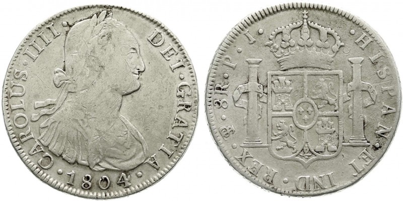 Ausländische Münzen und Medaillen, Bolivien, Carlos IV., 1788-1808
8 Reales 1804...