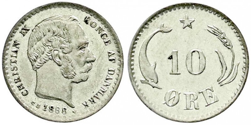 Ausländische Münzen und Medaillen, Dänemark, Christian IX., 1863-1906
10 Öre 188...