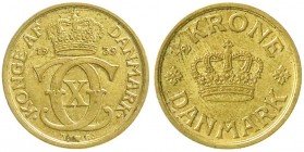 Ausländische Münzen und Medaillen, Dänemark, Christian X., 1912-1947
1/2 Krone 1939. Seltenes Jahr. vorzüglich/Stempelglanz