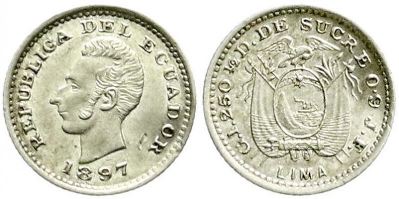 Ausländische Münzen und Medaillen, Ecuador, Republik, seit 1830
1/2 Decimo de Su...