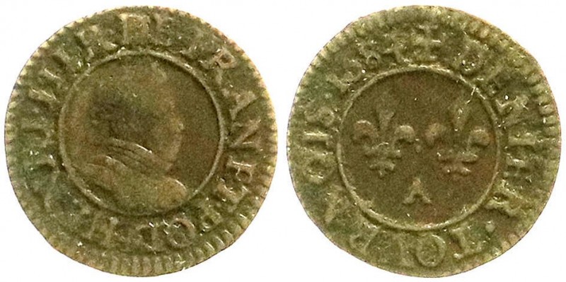 Ausländische Münzen und Medaillen, Frankreich, Heinrich III., 1574-1589
Kupfer D...