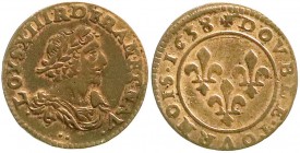Ausländische Münzen und Medaillen, Frankreich, Ludwig XIII., 1610-1643
Kupfer Double Tournois 1638, Mzz. °°, Lay. sehr schön/vorzüglich