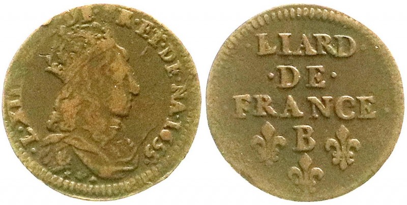 Ausländische Münzen und Medaillen, Frankreich, Ludwig XIV., 1643-1715
Kupfer Lia...