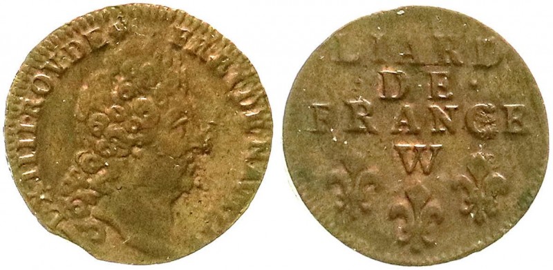 Ausländische Münzen und Medaillen, Frankreich, Ludwig XIV., 1643-1715
Kupfer Lia...