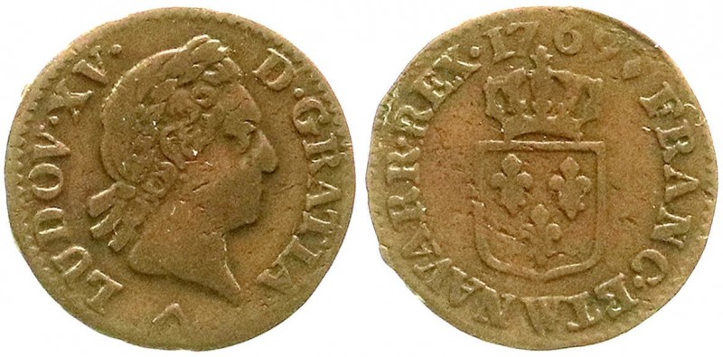Ausländische Münzen und Medaillen, Frankreich, Ludwig XV., 1715-1774
Kupfer Liar...