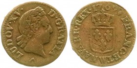 Ausländische Münzen und Medaillen, Frankreich, Ludwig XV., 1715-1774
Kupfer Liard 1769 W, Lille. fast sehr schön