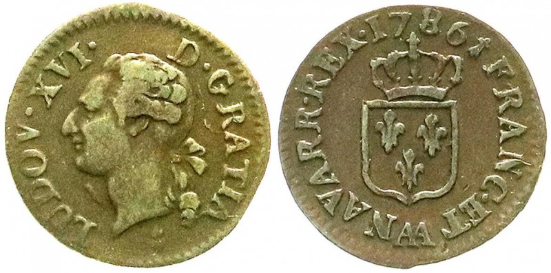 Ausländische Münzen und Medaillen, Frankreich, Ludwig XVI., 1774-1793
Kupfer Lia...