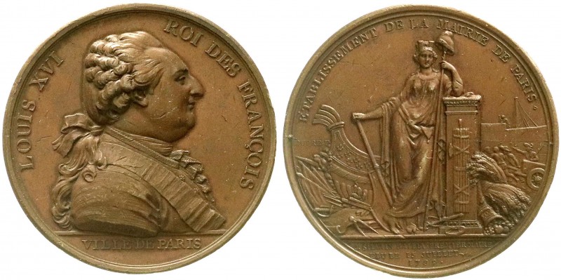 Ausländische Münzen und Medaillen, Frankreich, Ludwig XVI., 1774-1793
Bronzemeda...