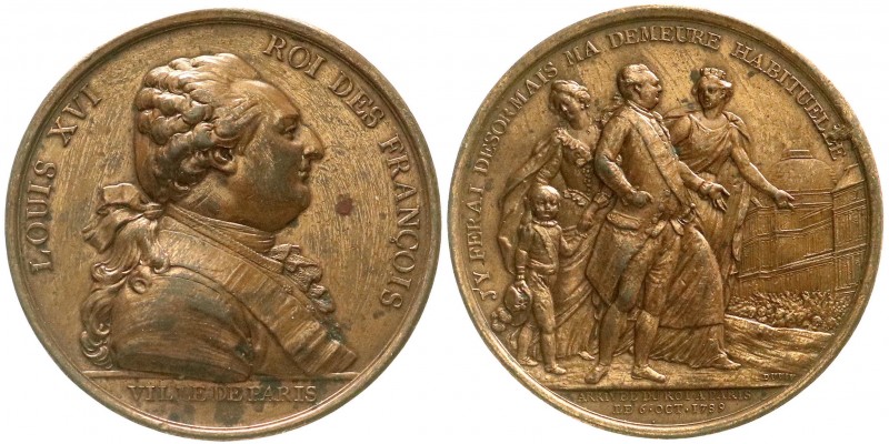 Ausländische Münzen und Medaillen, Frankreich, Ludwig XVI., 1774-1793
Bronzemeda...
