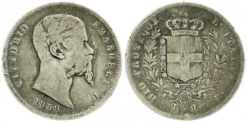 Ausländische Münzen und Medaillen, Italien-Sardinien, Vittorio Emanuele II., 184...