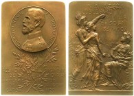 Ausländische Münzen und Medaillen, Rumänien, Carl I., 1866-1914
Rechteckige Bronzeplakette 1907 von Szirmai. Auf das 1. Garderegiment und das Hannover...