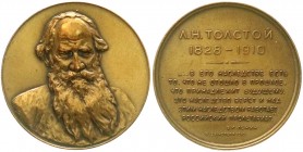 Ausländische Münzen und Medaillen, Russland, Sowjetunion (UdSSR), 1922-1991
Bronzemedaille o.J. von H.C. Suitenmedaille auf den Schriftsteller Lew Nik...