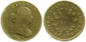 Ausländische Münzen und Medaillen, Vereinigte Staaten von Amerika, Unabhängigkeit, seit 1776
1/2 Cent 1803. schön