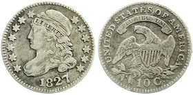 Ausländische Münzen und Medaillen, Vereinigte Staaten von Amerika, Unabhängigkeit, seit 1776
Dime 1827. fast sehr schön