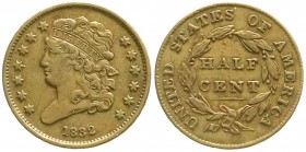 Ausländische Münzen und Medaillen, Vereinigte Staaten von Amerika, Unabhängigkeit, seit 1776
1/2 Cent 1832. sehr schön