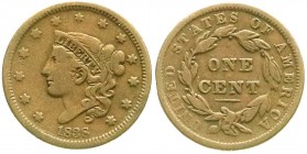 Ausländische Münzen und Medaillen, Vereinigte Staaten von Amerika, Unabhängigkeit, seit 1776
Cent 1838. sehr schön