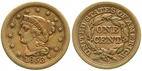 Ausländische Münzen und Medaillen, Vereinigte Staaten von Amerika, Unabhängigkeit, seit 1776
Cent 1853. sehr schön/vorzüglich, kl. Kratzer