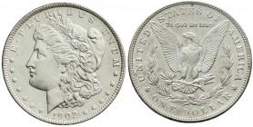 Ausländische Münzen und Medaillen, Vereinigte Staaten von Amerika, Unabhängigkeit, seit 1776
Morgandollar 1902, Philadelphia. fast Stempelglanz