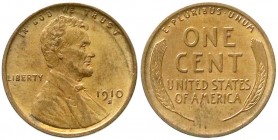 Ausländische Münzen und Medaillen, Vereinigte Staaten von Amerika, Unabhängigkeit, seit 1776
Cent 1910 S, San Francisco. vorzüglich/Stempelglanz