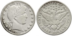 Ausländische Münzen und Medaillen, Vereinigte Staaten von Amerika, Unabhängigkeit, seit 1776
1/2 Dollar 1912 D, Denver. schön/sehr schön