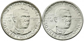 Ausländische Münzen und Medaillen, Vereinigte Staaten von Amerika, Gedenkmünzen
2 X 1/2 Dollar Booker T. Washington: 1947 (P) und D. beide prägefrisch...