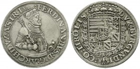 Römisch Deutsches Reich, Haus Habsburg, Erzherzog Ferdinand II., 1564-1595
Reichstaler o.J. Hall, Harnisch mit 3 Reihen Ornamenten verziert, Zepter ze...