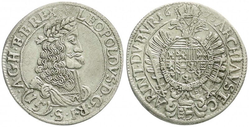 Römisch Deutsches Reich, Haus Habsburg, Leopold I., 1657-1705
15 Kreuzer 1675 GC...