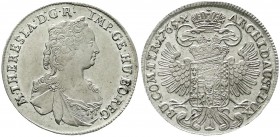 Römisch Deutsches Reich, Haus Habsburg, Maria Theresia, 1740-1780
1/2 Konventionstaler 1765, Hall. vorzüglich/Stempelglanz, Prachtexemplar