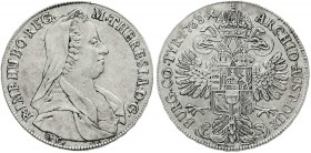 Römisch Deutsches Reich, Haus Habsburg, Maria Theresia, 1740-1780
1/2 Konventionstaler 1768 SC, Günzburg. vorzüglich