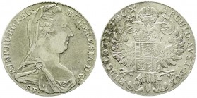 Römisch Deutsches Reich, Haus Habsburg, Maria Theresia, 1740-1780
M.-T.-Taler-Nachprägung 1780 SF. Geprägt um 1815/1828 in Mailand. sehr schön