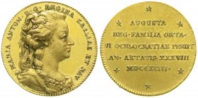 Römisch Deutsches Reich, Haus Habsburg, Josef II., 1780-1790
Vergoldete Silbermedaille 1793 auf die Hinrichtung seiner jüngsten Schwester Maria Antoni...