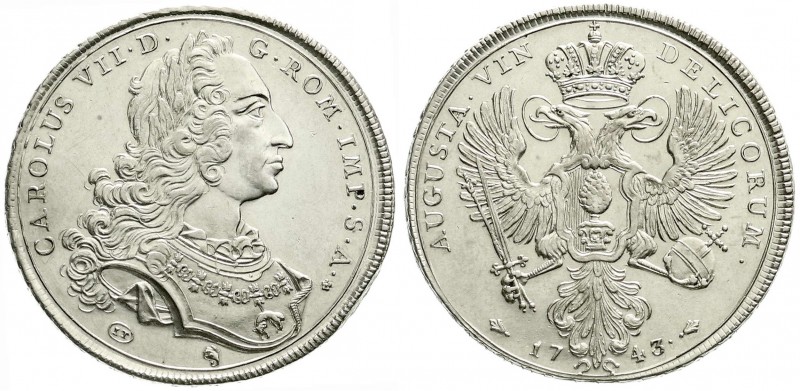 Altdeutsche Münzen und Medaillen, Augsburg-Stadt
Reichstaler 1743 IT. Brb. Karls...