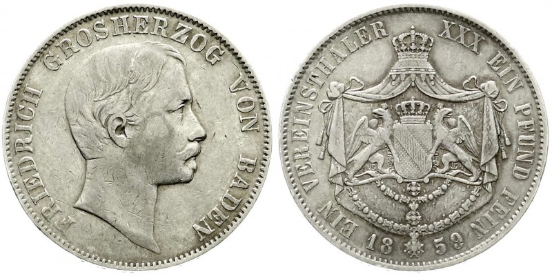 Altdeutsche Münzen und Medaillen, Baden-Durlach, Friedrich I., 1852-1907
Vereins...