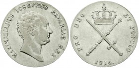 Altdeutsche Münzen und Medaillen, Bayern, Maximilian IV. (I.) Joseph, 1799-1806-1825
Kronentaler 1816. fast sehr schön