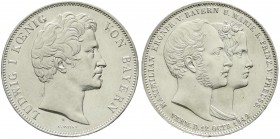 Altdeutsche Münzen und Medaillen, Bayern, Ludwig I., 1825-1848
Geschichtsdoppeltaler 1842. Maximilian u. Marie. gutes vorzüglich aus Erstabschlag, etw...