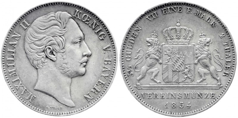 Altdeutsche Münzen und Medaillen, Bayern, Maximilian II. Joseph, 1848-1864
Doppe...