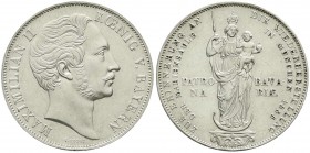 Altdeutsche Münzen und Medaillen, Bayern, Maximilian II. Joseph, 1848-1864
Doppelgulden 1855. Mariensäule. vorzüglich/Stempelglanz