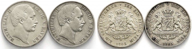 Altdeutsche Münzen und Medaillen, Bayern, Maximilian II. Joseph, 1848-1864
2 X V...