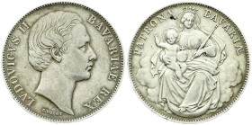 Altdeutsche Münzen und Medaillen, Bayern, Ludwig II., 1864-1886
Madonnentaler o.J. (1865). sehr schön/vorzüglich