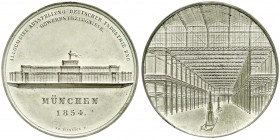 Altdeutsche Münzen und Medaillen, Bayern-München, Stadt
Zinnmedaille 1854 v. Birnböck, allg. Ausst. dt. Ind.- und Gewerbserzeugnisse. Halle/plastische...
