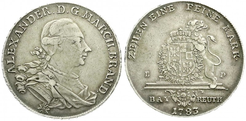 Altdeutsche Münzen und Medaillen, Brandenburg-Bayreuth, Alexander, 1769-1791
Kon...